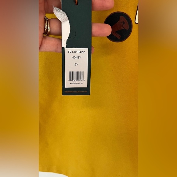 The Sunday Collective Kids Size 3Y Short Sleeve Tee Shirt Honey NWT - Picture 4 of 7